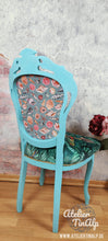 Load image into Gallery viewer, 1225-1 Stuhl Türkise mit individuellen Polstern
