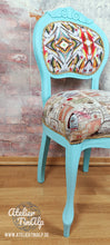 Load image into Gallery viewer, 1225-2 Stuhl Türkise mit individuellen Polstern