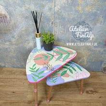 Load image into Gallery viewer, 1266 bunte Beistelltische im Retro Stil