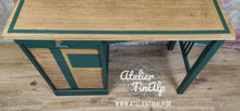 Load image into Gallery viewer, 1271 - Retro Schreibtisch - Mid Century - Grün / Gold / Holz