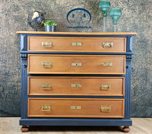 Load image into Gallery viewer, 1133 Kommode Eiche / Dunkelblau