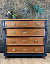 Load image into Gallery viewer, 1133 Kommode Eiche / Dunkelblau