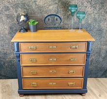 Load image into Gallery viewer, 1133 Kommode Eiche / Dunkelblau