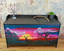 Load image into Gallery viewer, 1183- Kommode Schwarzwald in leuchtenden Farben