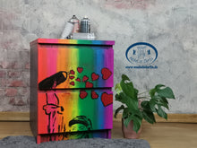 Load image into Gallery viewer, 1104 - Graffiti Neon Nachttisch in Handarbeit