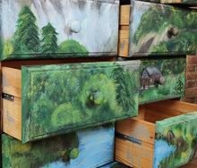 Load image into Gallery viewer, 1196- Kommode mit Landschaftsbild - handgemalt