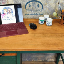 Load image into Gallery viewer, 1206 - Retro Schreibtisch - Mid Century - Grün / Gold / Holz