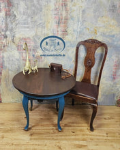 Load image into Gallery viewer, 1216 Beistelltisch klassisch in Petrol, Gold und Holzoptik