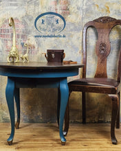 Load image into Gallery viewer, 1216 Beistelltisch klassisch in Petrol, Gold und Holzoptik