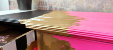 Load image into Gallery viewer, 1221 Sideboard / Kommode Neonpink, Gold und Streifen
