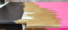 Load image into Gallery viewer, 1221 Sideboard / Kommode Neonpink, Gold und Streifen