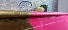 Load image into Gallery viewer, 1179 Sideboard / Kommode Neonpink, Gold und Streifen