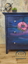 Load image into Gallery viewer, 1197 Sideboard "Astrodonut" handbemalt mit Astronaut / Donuts und Bagger