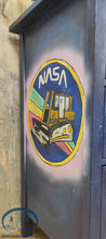 Load image into Gallery viewer, 1197 Sideboard "Astrodonut" handbemalt mit Astronaut / Donuts und Bagger