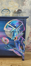 Load image into Gallery viewer, 1197 Sideboard "Astrodonut" handbemalt mit Astronaut / Donuts und Bagger