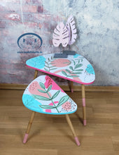 Load image into Gallery viewer, 1214 bunte Beistelltische im Retro Stil