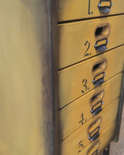 Load image into Gallery viewer, 1014 Schubladenschrank / Kommode / Container / Schreibtischunterschrank in Gelb
