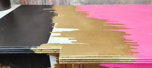 Load image into Gallery viewer, 1221 Sideboard / Kommode Neonpink, Gold und Streifen
