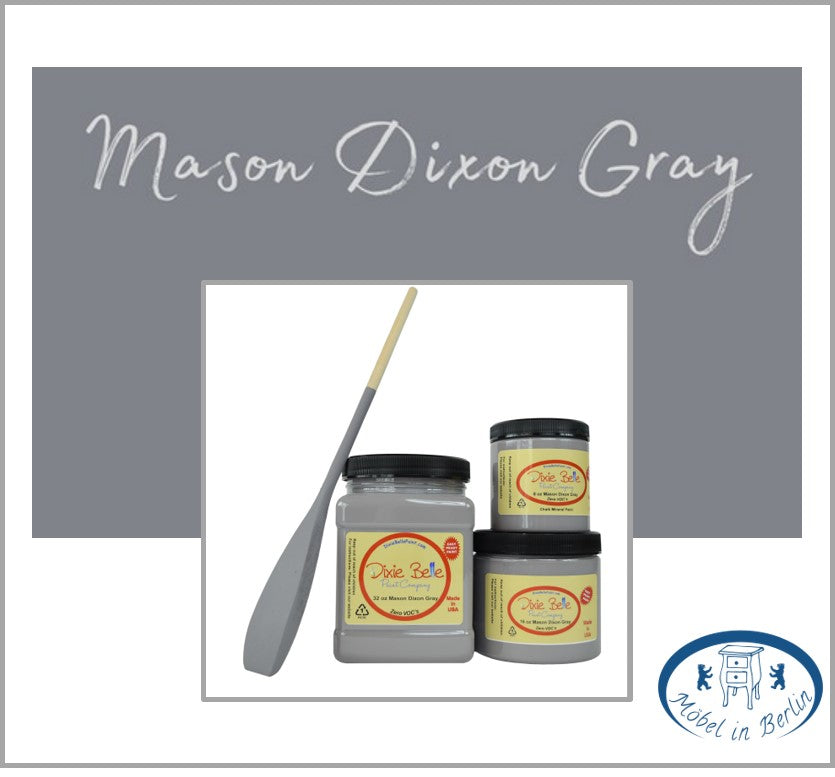 Dixie Belle Kreidefarbe in Mason Dixon Grey (helles Anthrazit mit Lavendel-Untertönen)