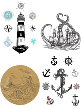 Load image into Gallery viewer, Belles &amp; Whistles Transfer - Nautical Life - 4 Blätter

