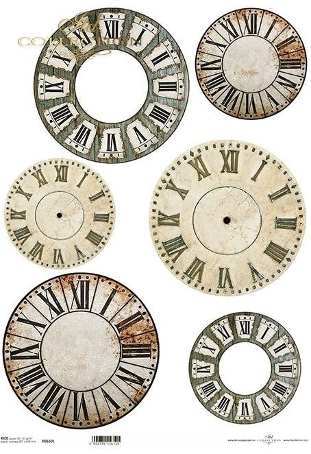 Decoupage-Papier - Uhren