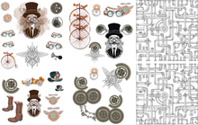 Load image into Gallery viewer, Belles &amp; Whistles Transfer - Steampunk - 6 Blätter
