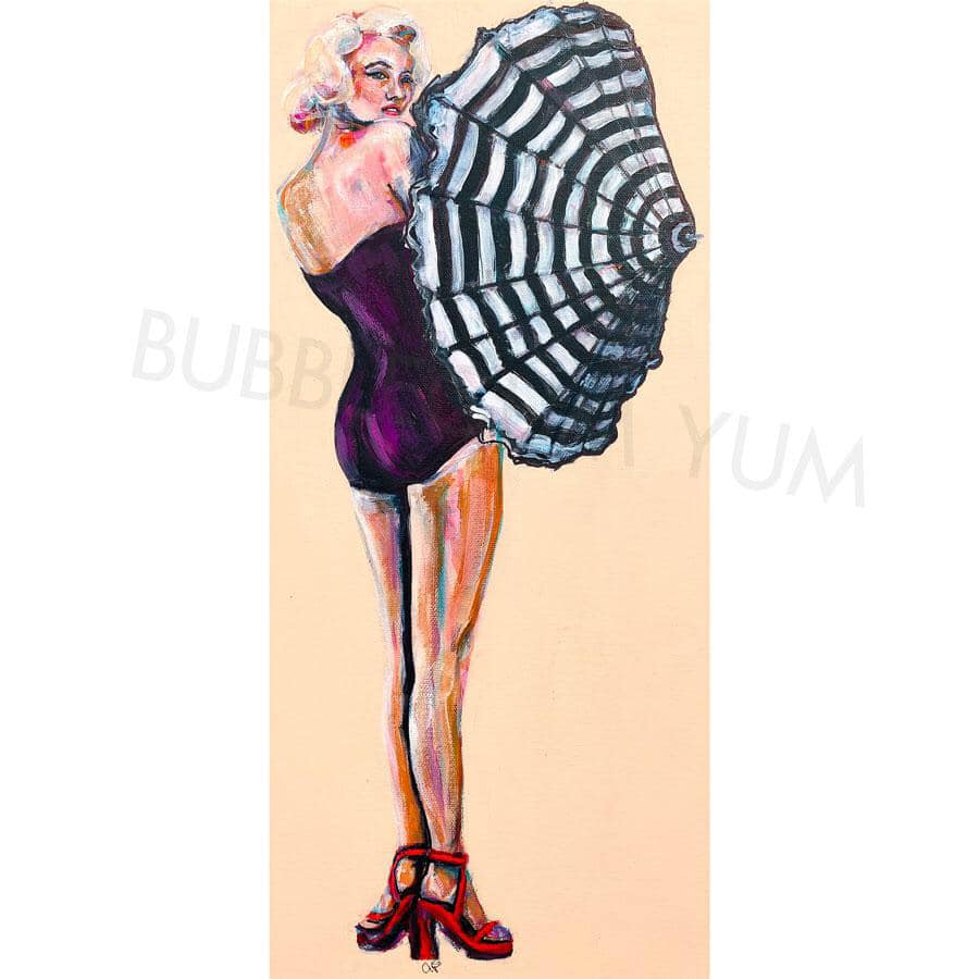 Bubblegum Yum - Decoupage Kunst Papier - Blonde Bombshell - verschiedene Größen